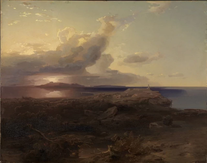 L'isola di Egina con le rovine del Tempio di Ecate - Staatliche Kunsthalle